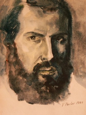 Victor Pavlov self portret watercolour