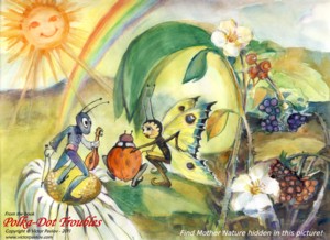 Poster from the book with hidden image of Mother Nature